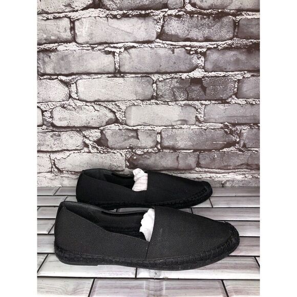Banana Republic Black Canvas Fabric Slip On Espadrilles Loafers Shoes Women Sz 8 - Picture 15 of 16
